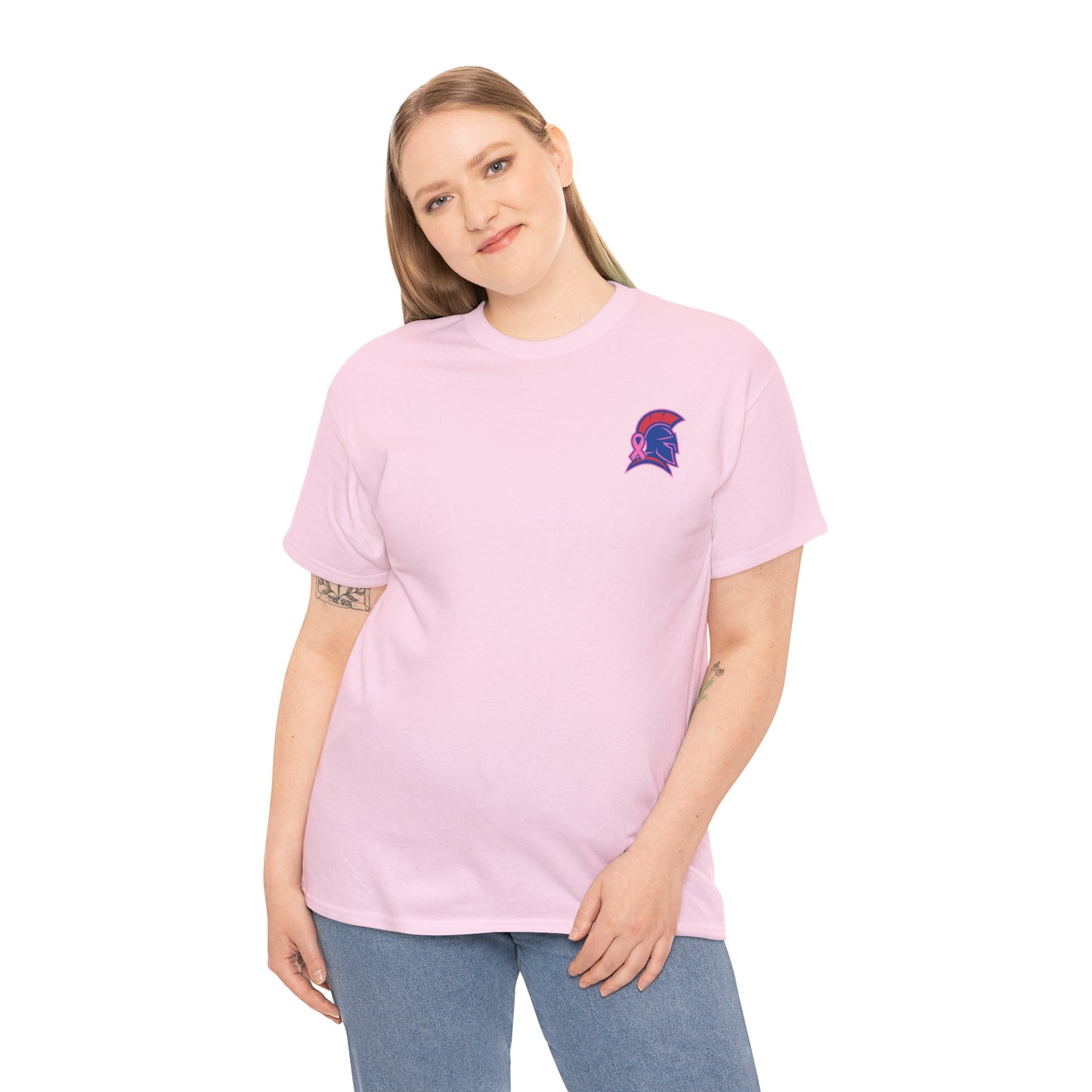 Spartan Small Helmet Breast Cancer Awareness Gildan Tee