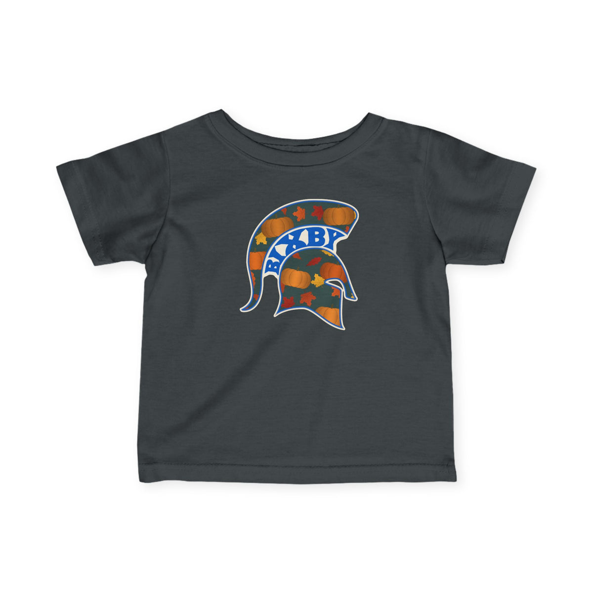 Bixby Spartans Pumpkin Patch Helmet Infant Tee – Baby Fall Pumpkin Shirt