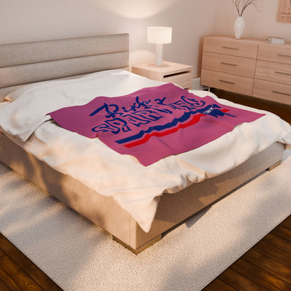 Bixby Spartans Pink Velveteen Plush Blanket
