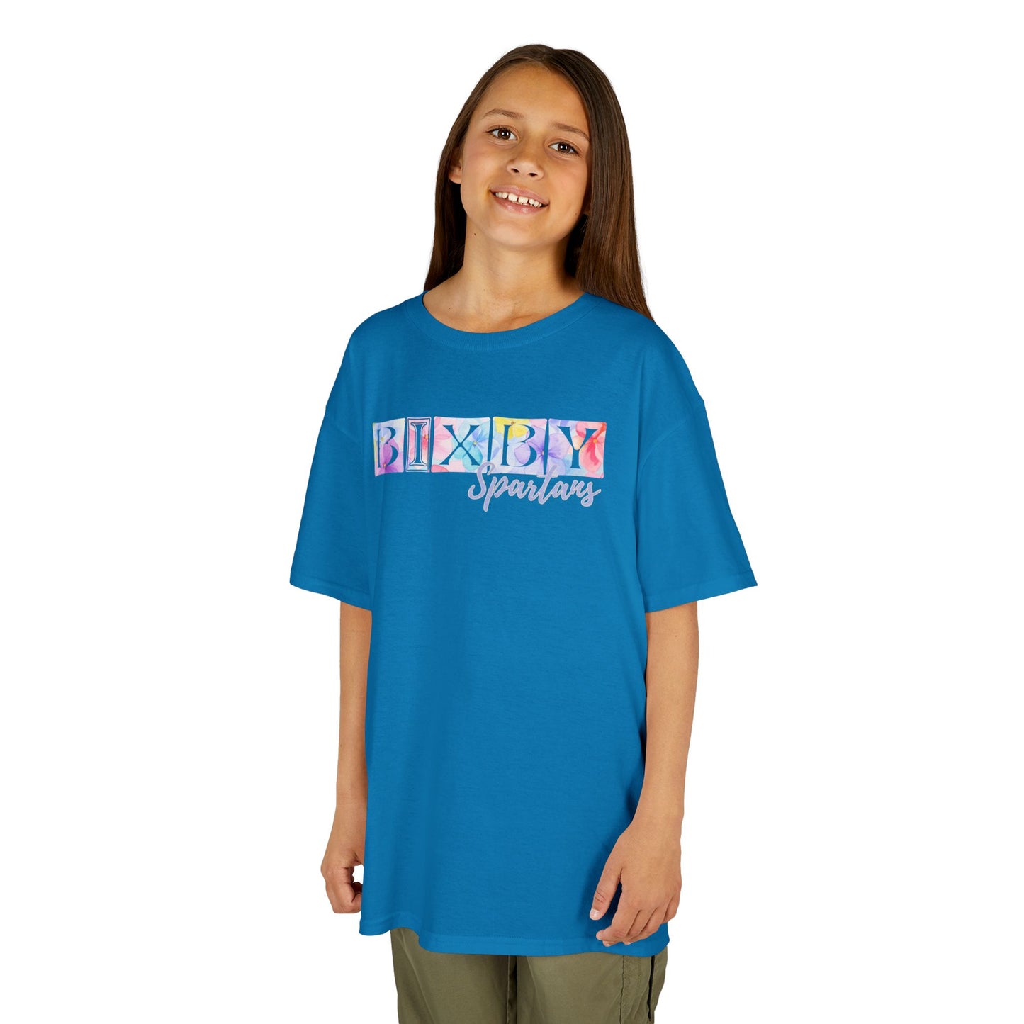 Bixby Spartans Boxy Floral Youth Tee