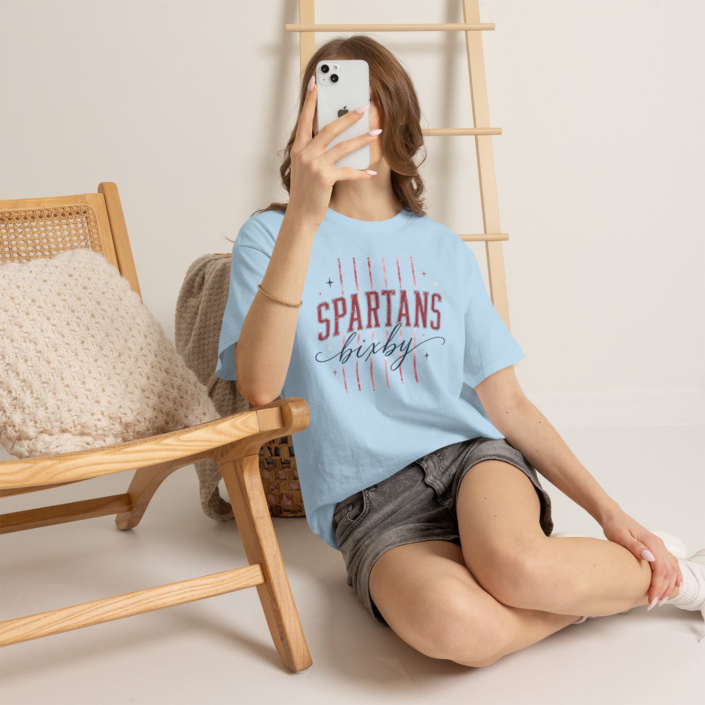 Spartans Bixby T-Shirt — Vintage Red Striped School Spirit Tee