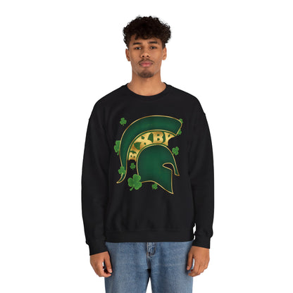 St. Patty's Good Luck Spartan Helmet Adult Gildan Sweatshirt