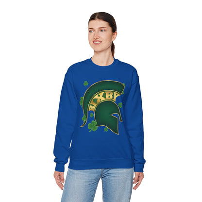 St. Patty's Good Luck Spartan Helmet Adult Gildan Sweatshirt