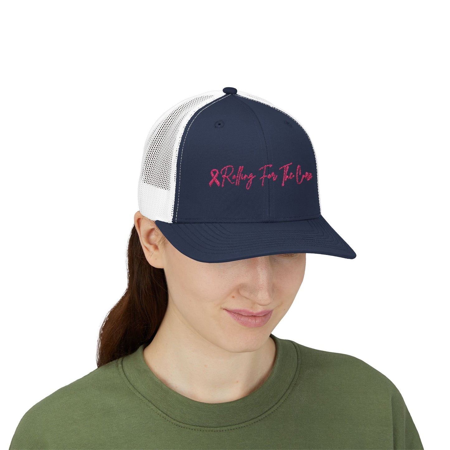 Where RV USA Breast Cancer Awareness Embroidered Trucker Snapback