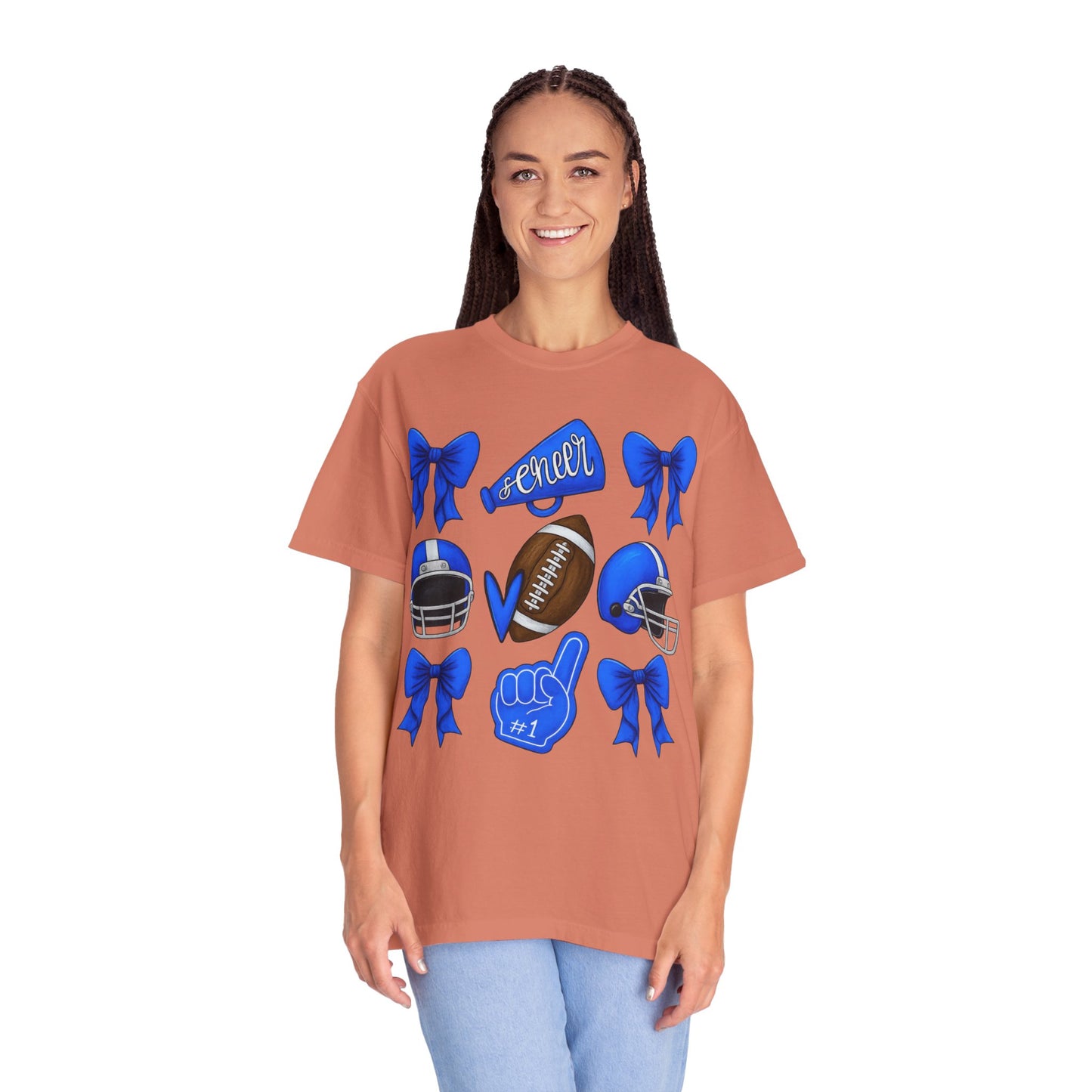 Cheer and Football Comfort Colors Tee