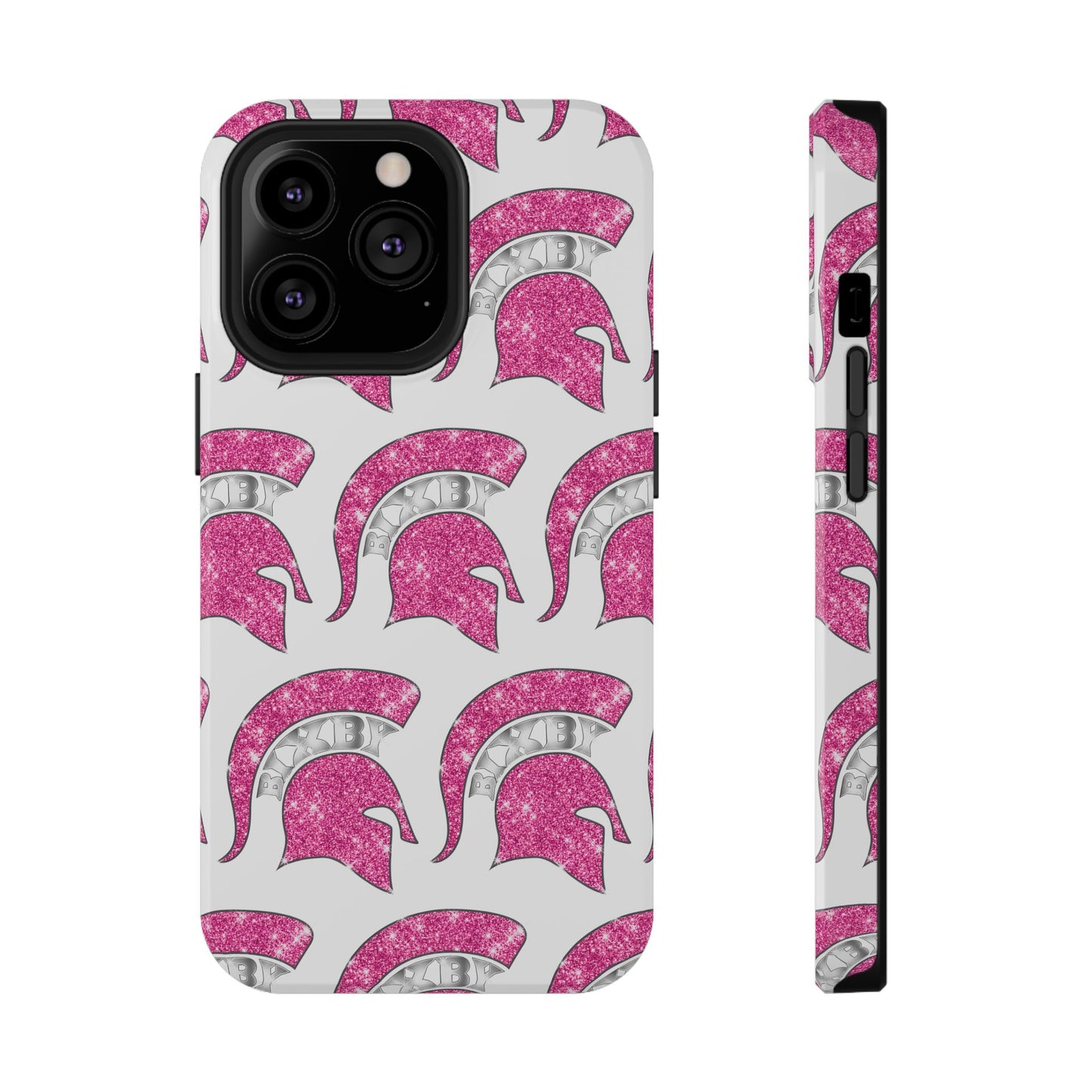 Bixby Spartan Pink Bling Logo Impact Resistant iPhone Case