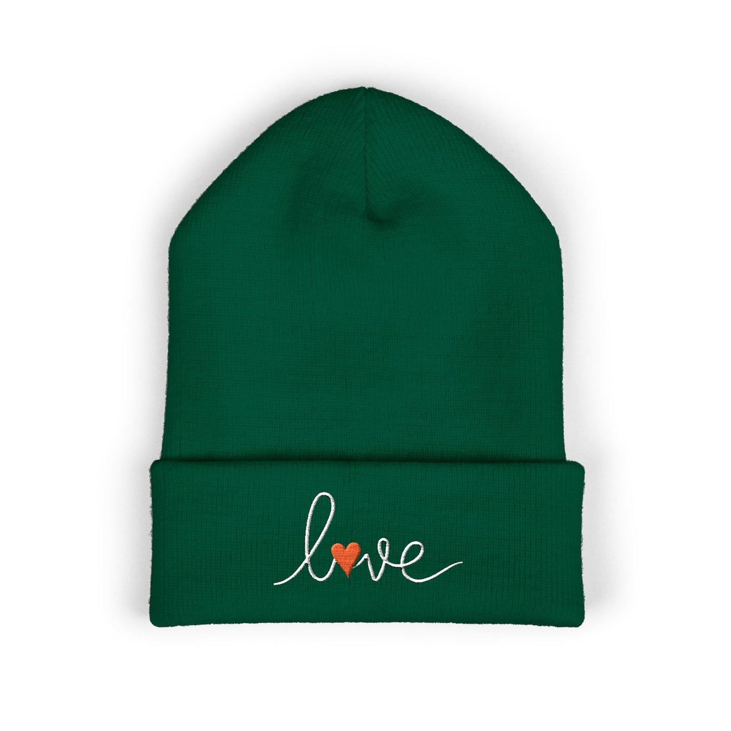 Love Embroidered Cuffed Beanie Cozy Casual Knit