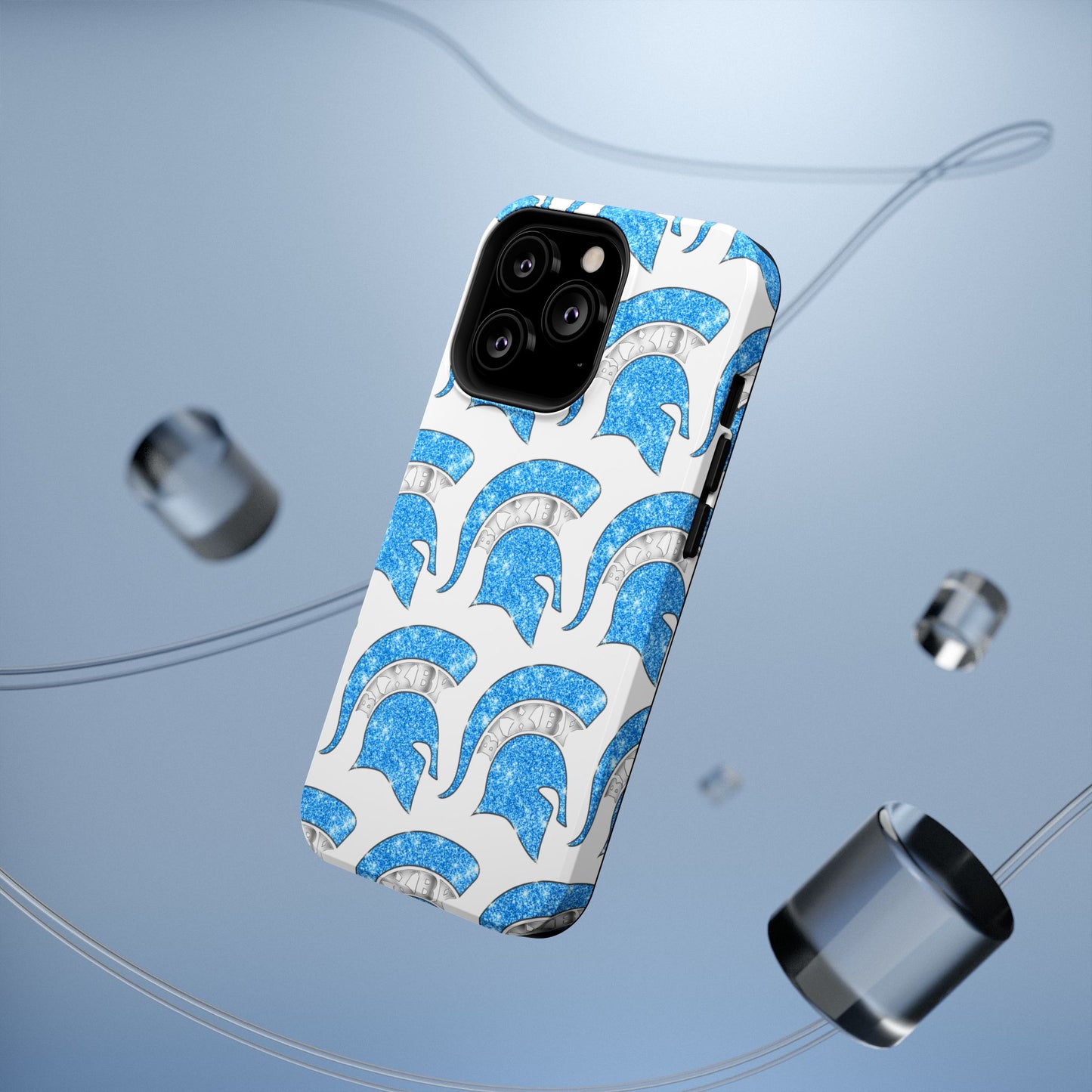 Bixby Spartan Blue Bling Logo Impact Resistant iPhone Case