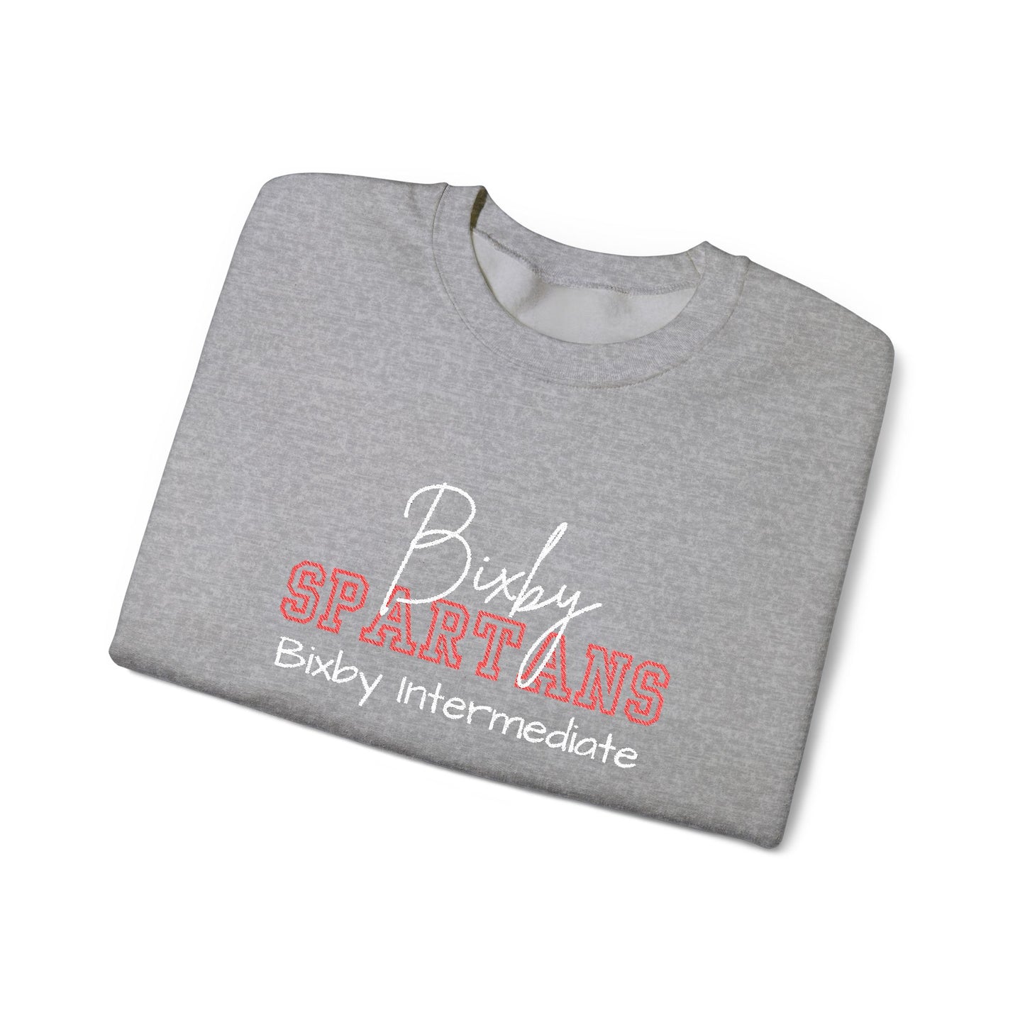 Personalized Embroidered Bixby Spartans Crewneck Sweatshirt