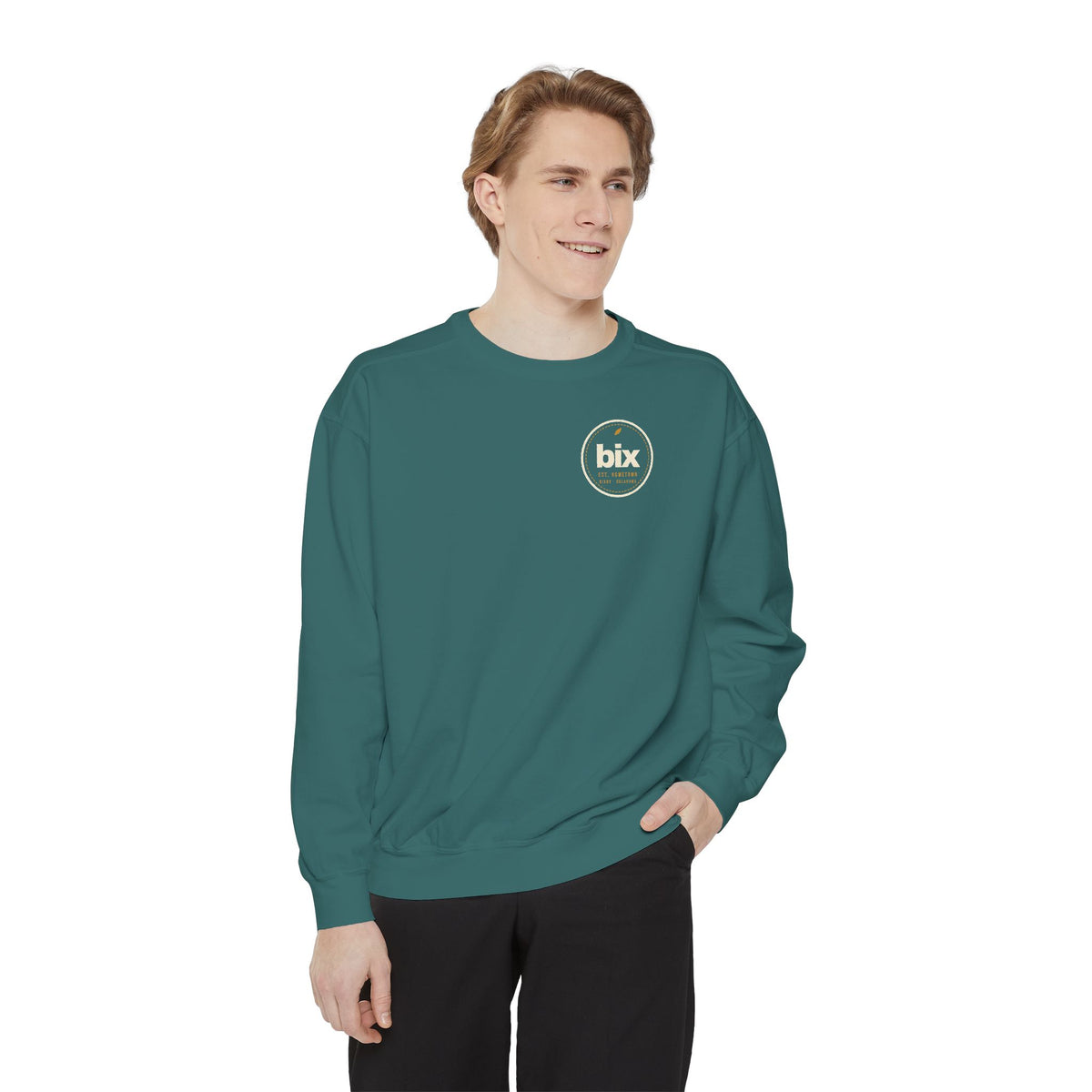 bix Stamp Left-Chest Crewneck