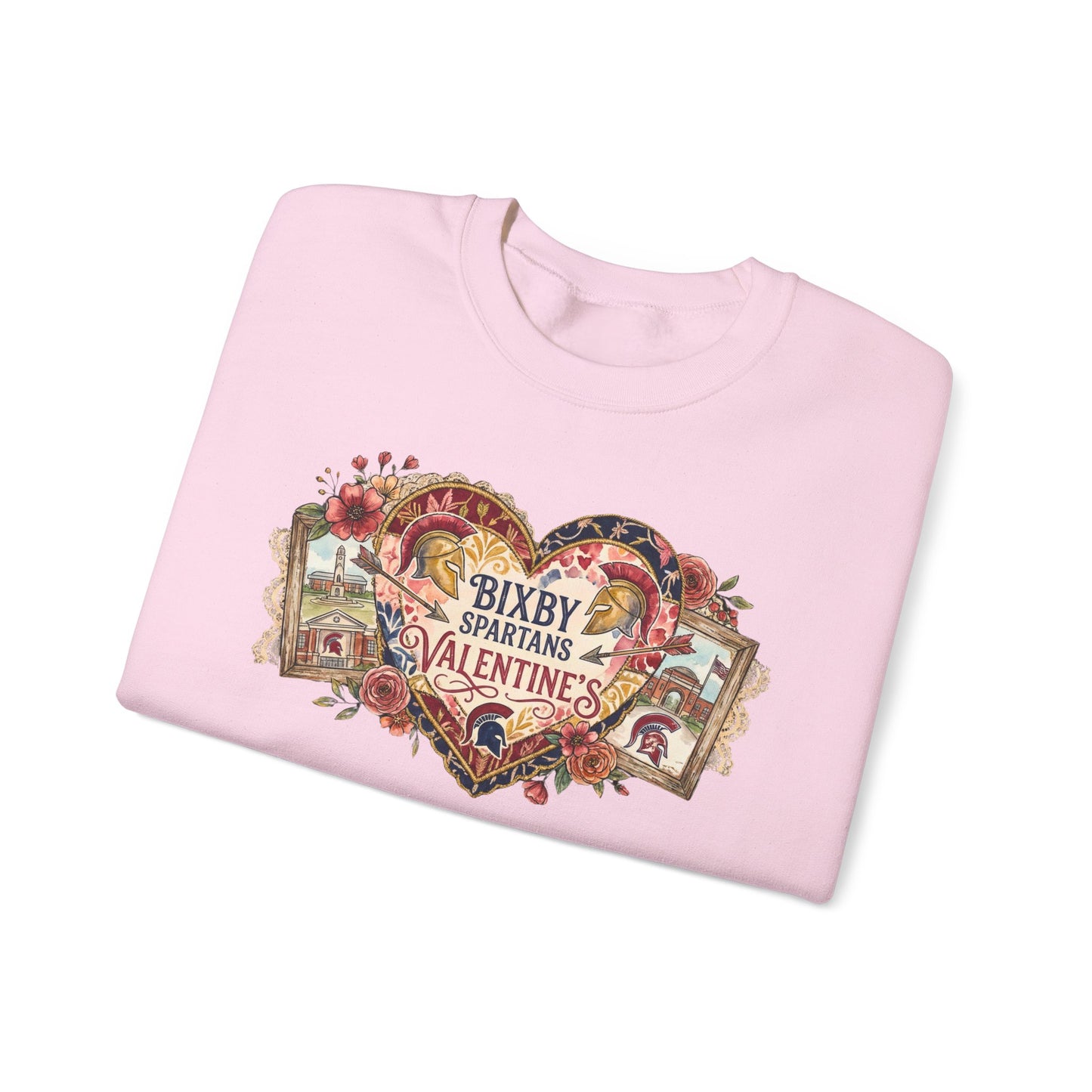 Bixby Spartan Valentine’s Heart Gildan Sweatshirt