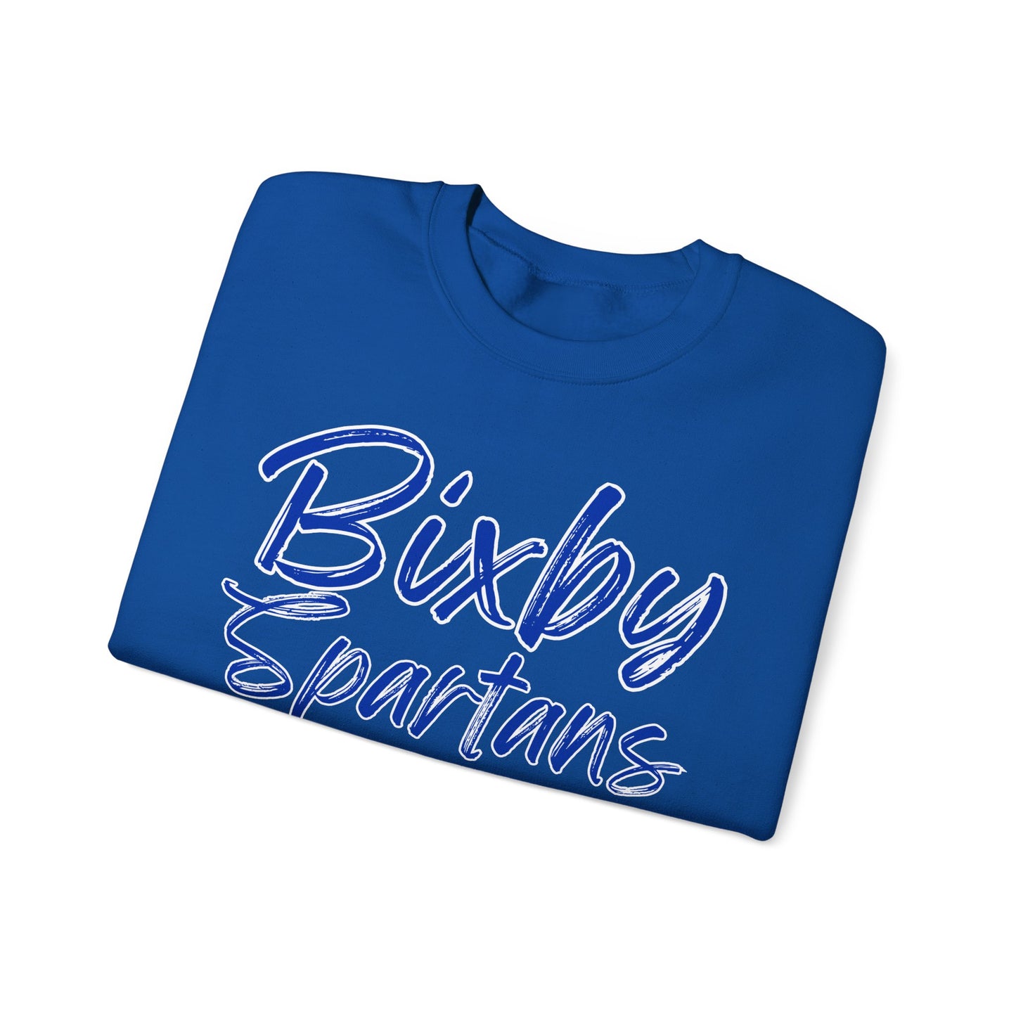 Bixby Spartans Cursive Print Gildan Sweatshirt