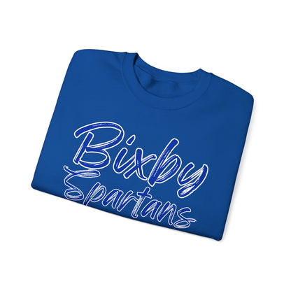 Bixby Spartans Cursive Print Gildan Sweatshirt