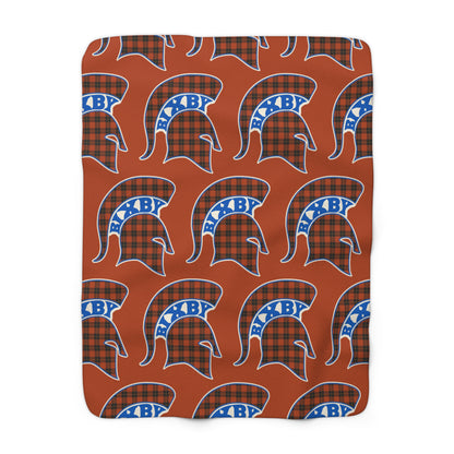 Red Plaid Bixby Spartans Helmet Sherpa Fleece Blanket – Cozy Fall Throw