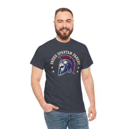 Proud Spartan Parent T-Shirt School Spirit Tee with Spartan Helmet Design