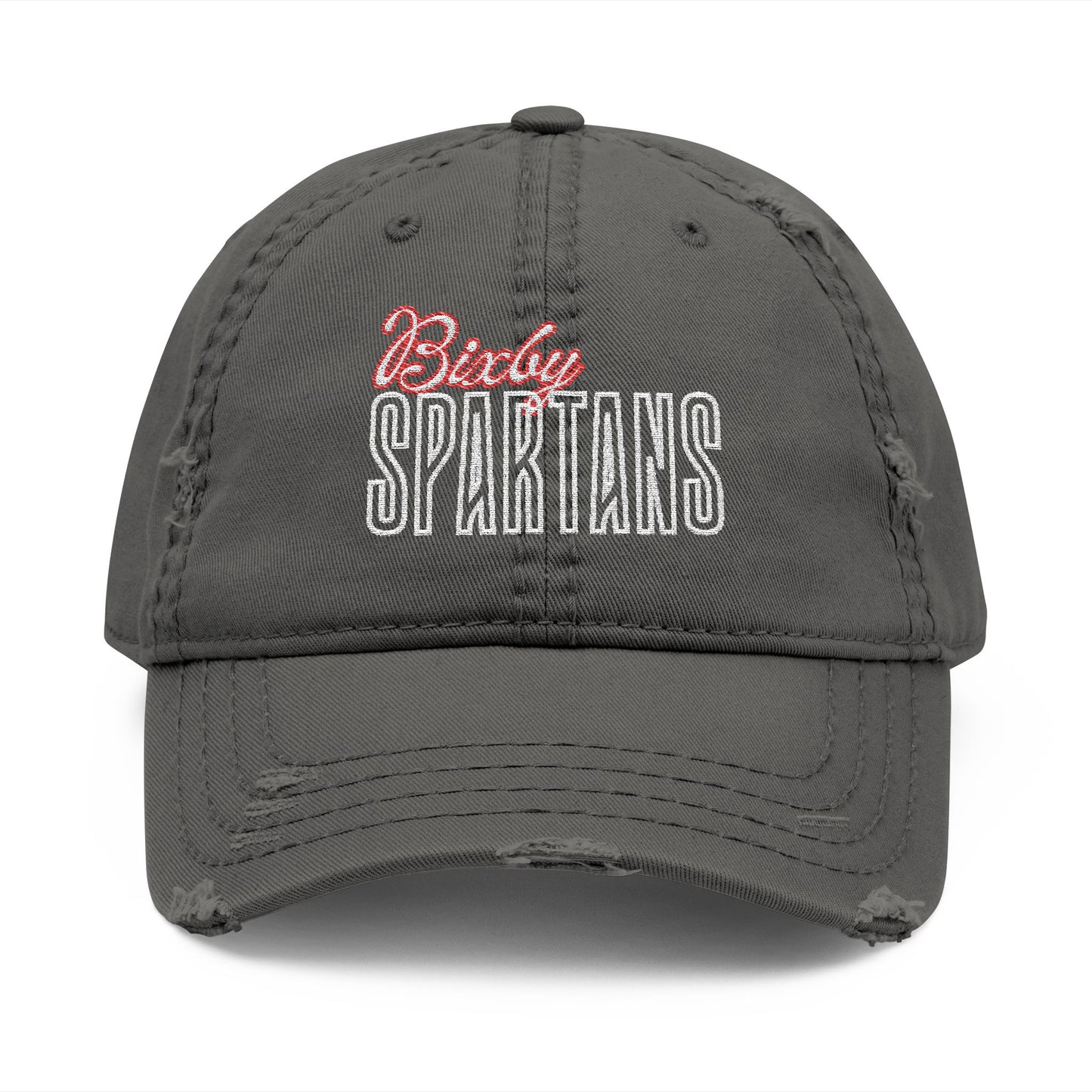 Bixby Spartan Cursive Embroidered Distressed Classic Ballcap