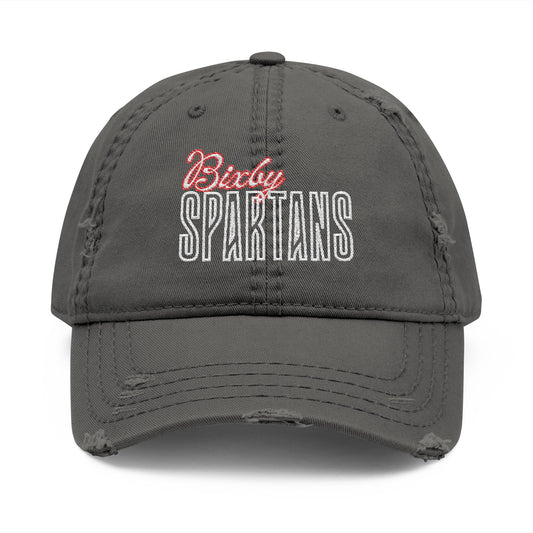 Bixby Spartan Cursive Embroidered Distressed Classic Ballcap