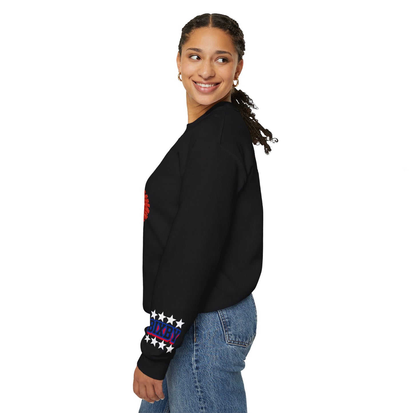 Bixby Cheer Life With Sleeve Print Gildan Sweatshirt