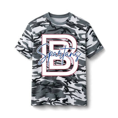 Bixby Spartans Camo 'B Spartans' - School Spirit Cotton T‑ Tee