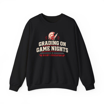 Bixby Spartans Grading On Game Nights - Funny Teacher Game Night Gift Sweatshirt