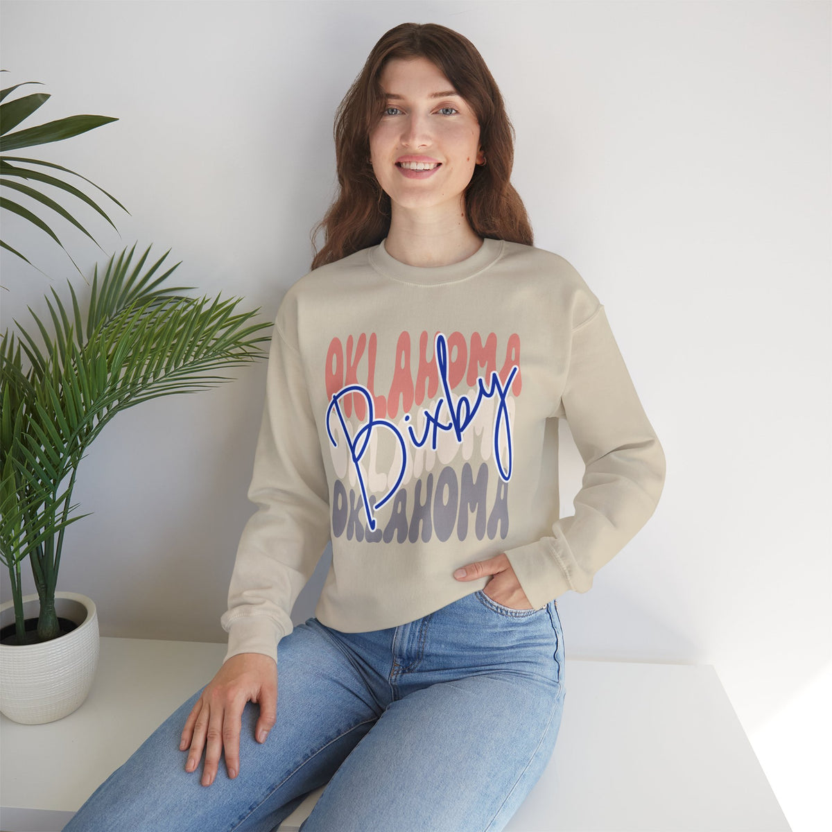 Bixby Spartans Custom City Name Oklahoma Script Sweatshirt