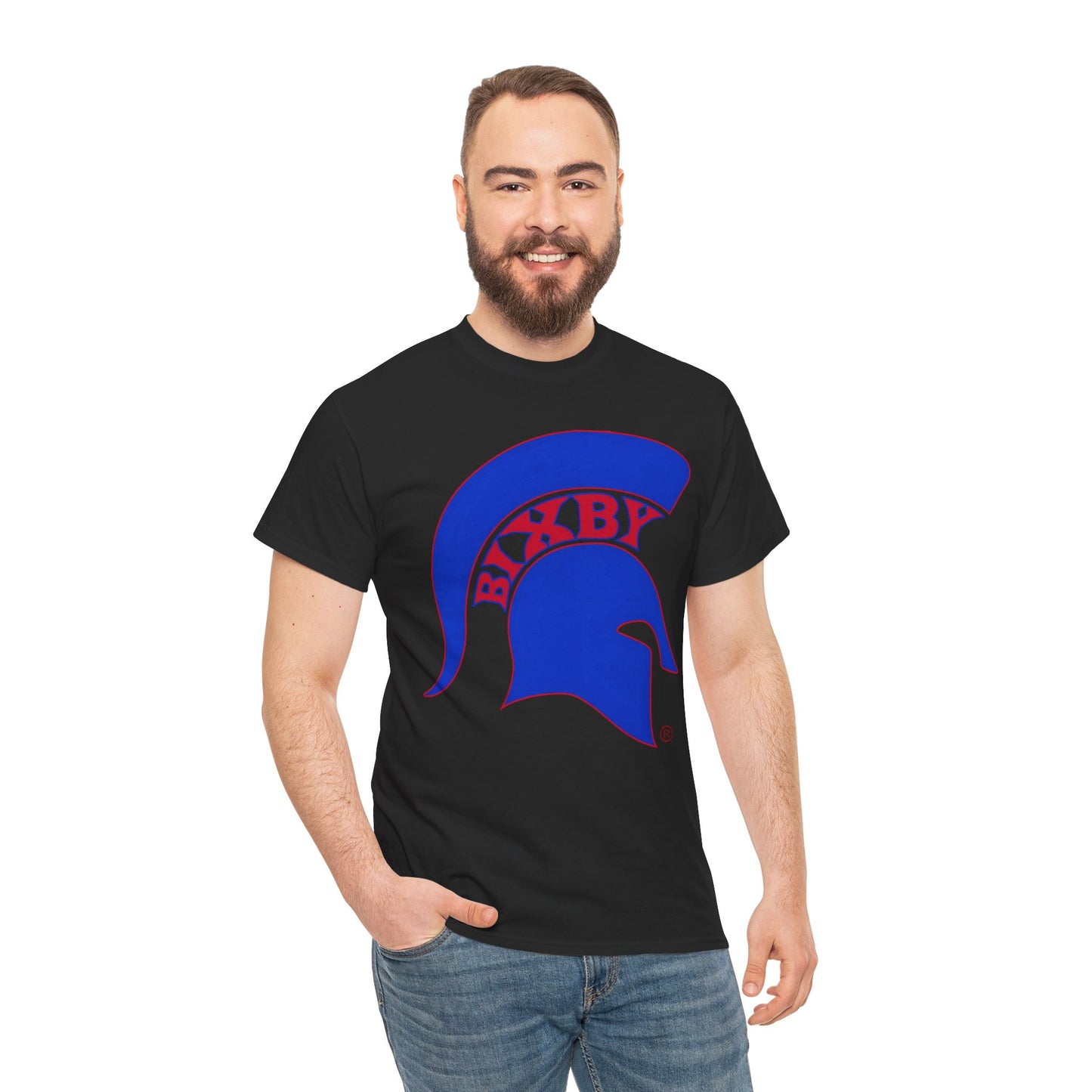 Spartan Blue Logo Gildan Tee