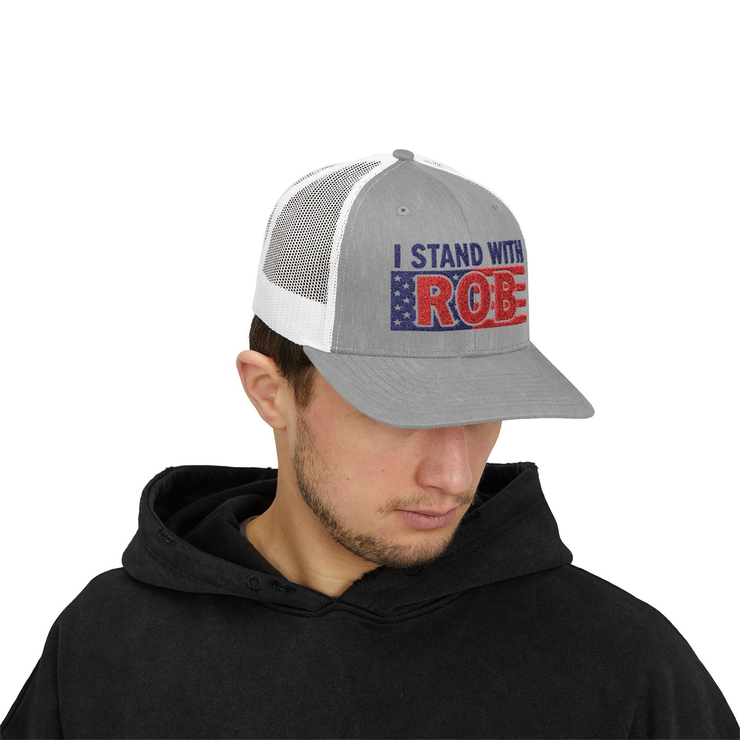 Patriotic Flag - I Stand With Rob Embroidered Trucker Snapback