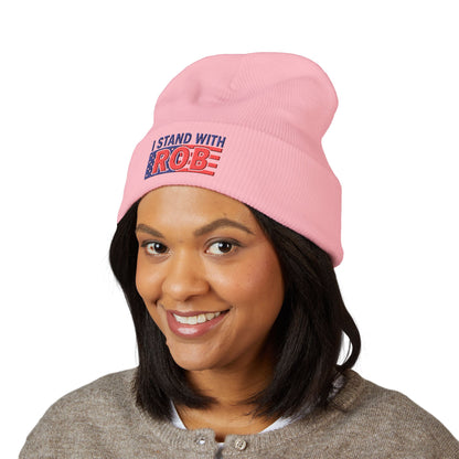 Patriotic Flag - I Stand With Rob Embroidered Beanie