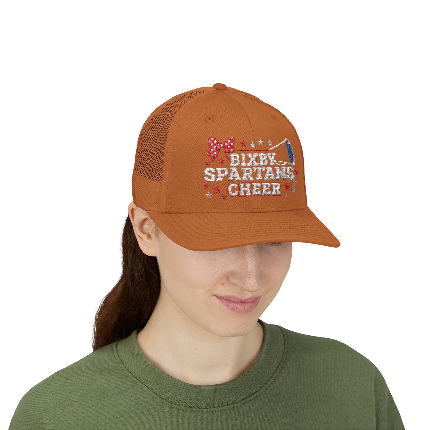 Bixby Spartans Cheer Embroidered Trucker Snapback