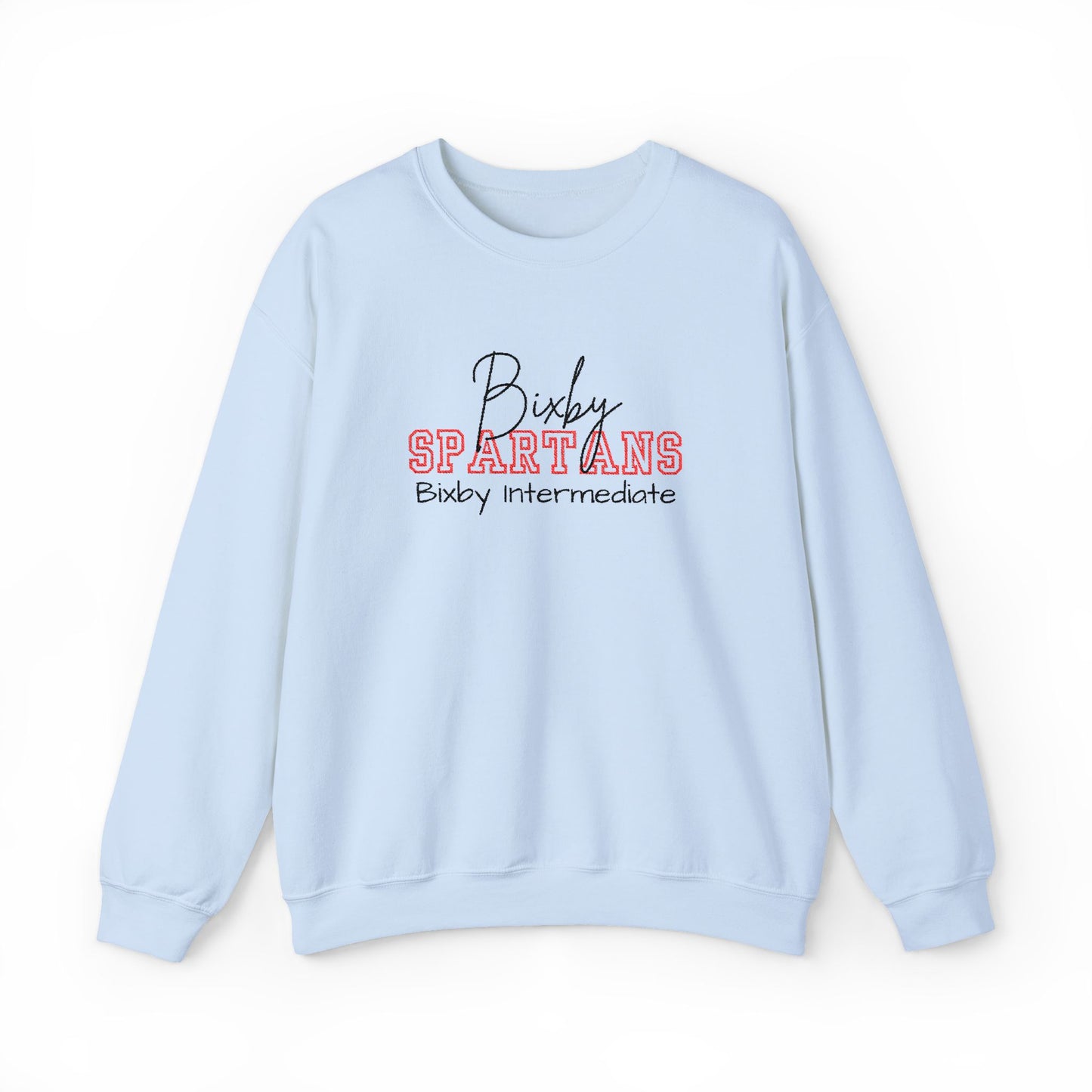 Personalized Embroidered Bixby Spartans Crewneck Sweatshirt