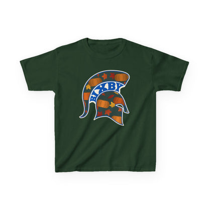 Bixby Spartans Pumpkin Patch Helmet Youth Tee – Kids Fall Game Day Shirt