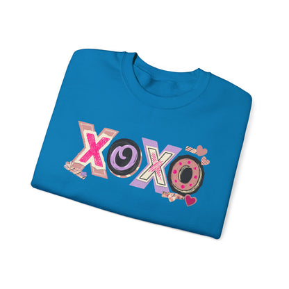 XOXO Heart Pattern Crewneck Sweatshirt | Valentine Love Pullover