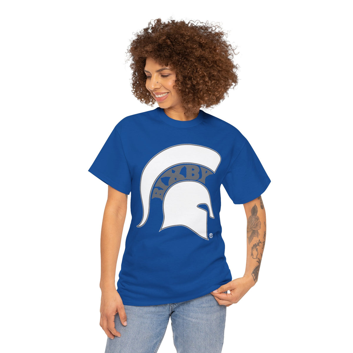 Bixby Spartans White Logo Tee