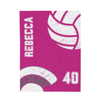 Spartan Volleyball Velveteen Plush Blanket - Customized