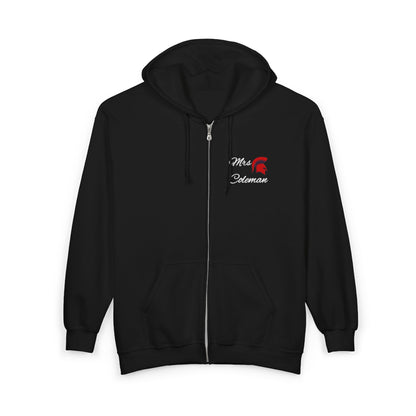Personalized Spartan Helmet and Name Embroidered Full Zip Gildan Hoodie