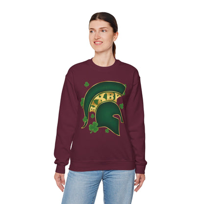 St. Patty's Good Luck Spartan Helmet Adult Gildan Sweatshirt