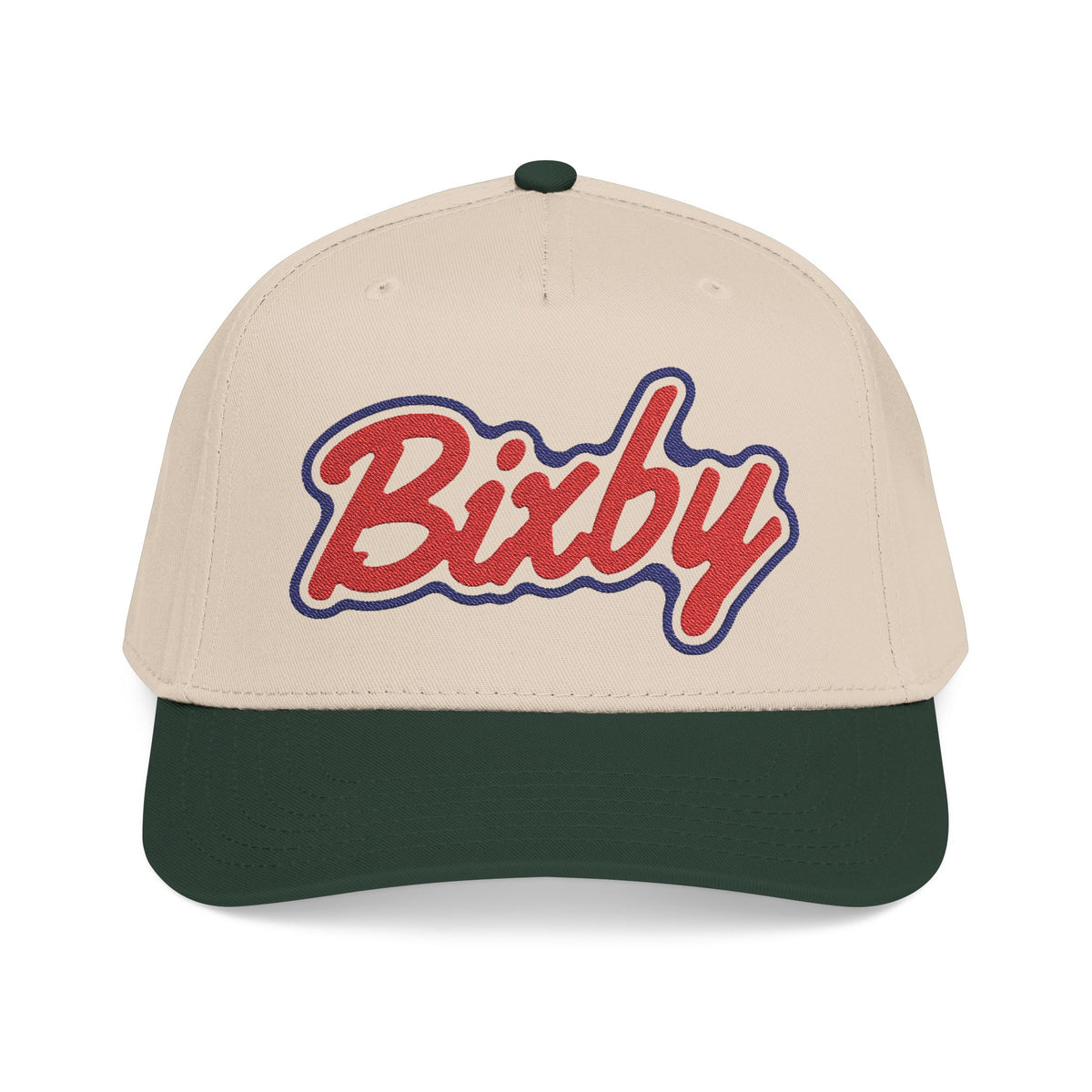 Bixby Spartans Retro Script Embroidered Mid-Profile Snapback Cap – Structured Ball Cap
