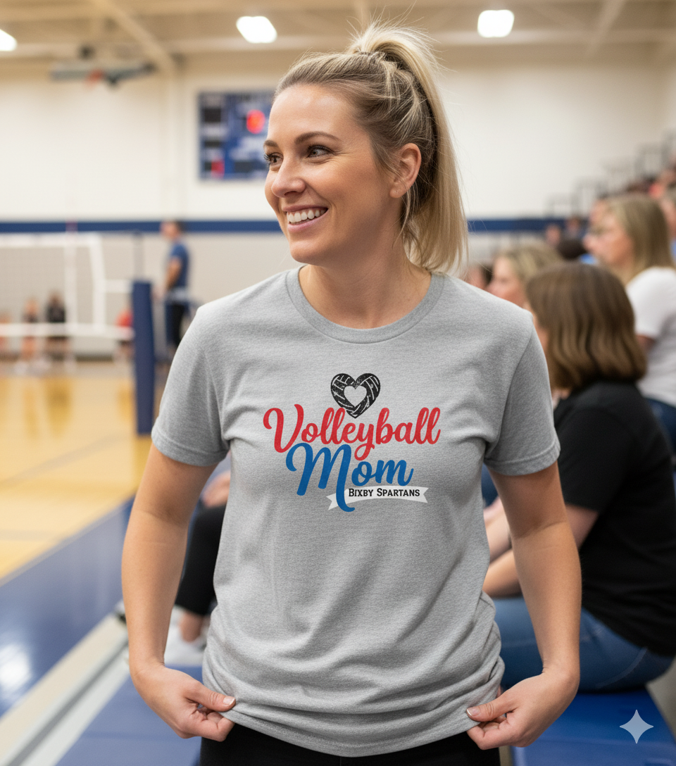 Bixby Spartan Volleyball Mom Tee