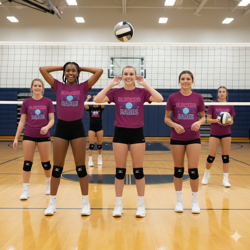 Bixby Spartan Volleyball Blocking Babes Tee