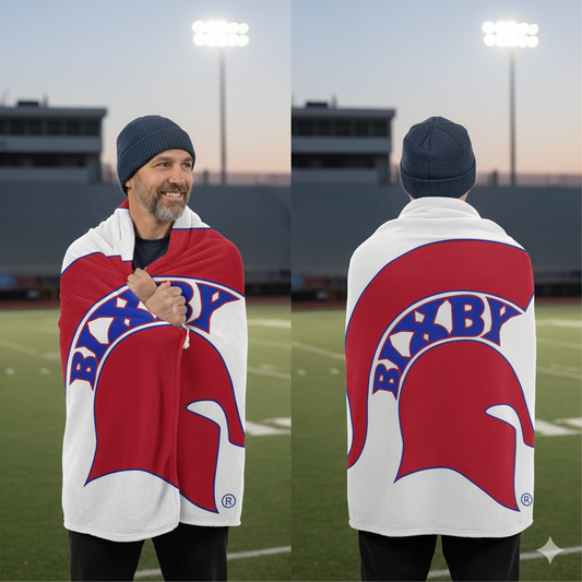 Spartan Red Logo Comfy Sherpa Fleece Blanket