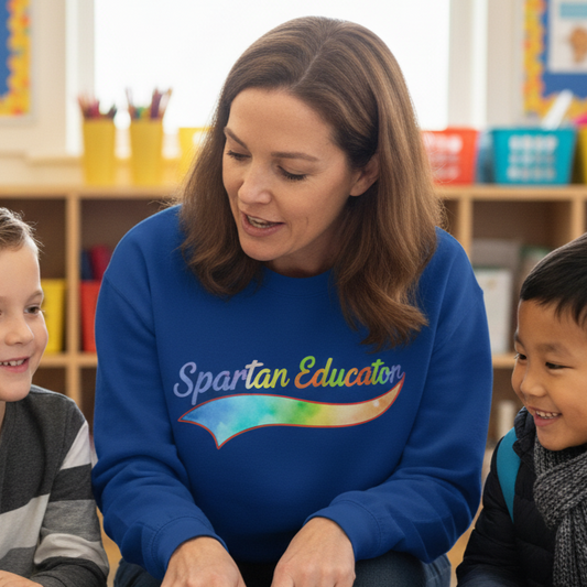 Spartan Educator Tie-Dye Design Gildan Sweatshirt