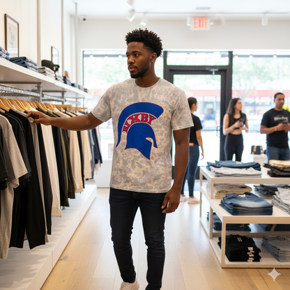 Bixby Spartan Blue Logo Tie-Dye Gildan Tee