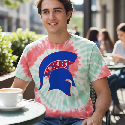 Bixby Spartan Blue Logo Tie-Dye Gildan Tee