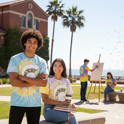 Bixby Spartan White Logo Tie-Dye Gildan Tee