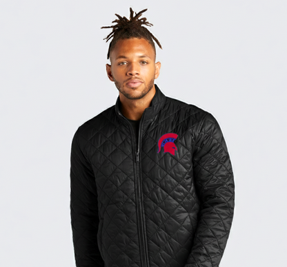 Spartan Red Logo Embroidered Premium Quilted Puffy Jacket