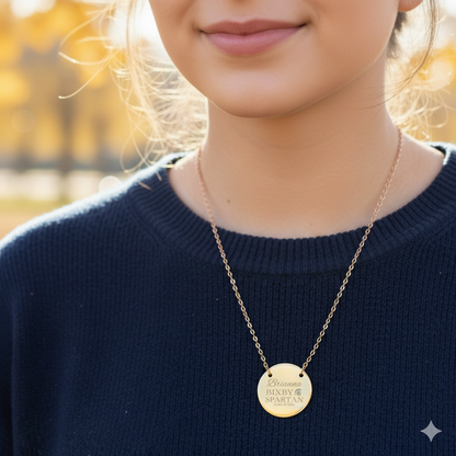 Bixby Spartan Class of 2026 Laser Engraved Circle Necklace