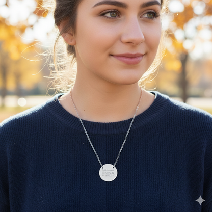 Bixby Spartan Class of 2026 Laser Engraved Circle Necklace