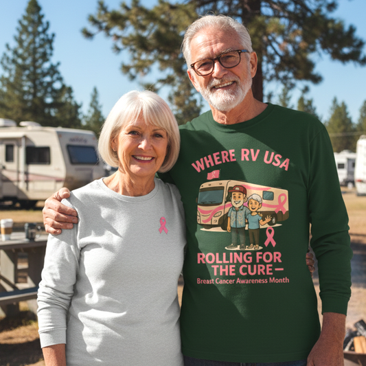 Where RV USA Breast Cancer Awareness Gildan Long Sleeve Shirt