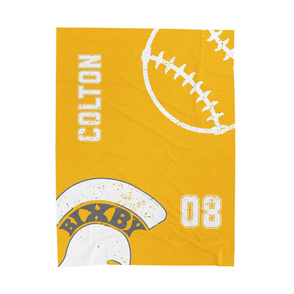 Spartan Baseball Velveteen Plush Blanket - Customized