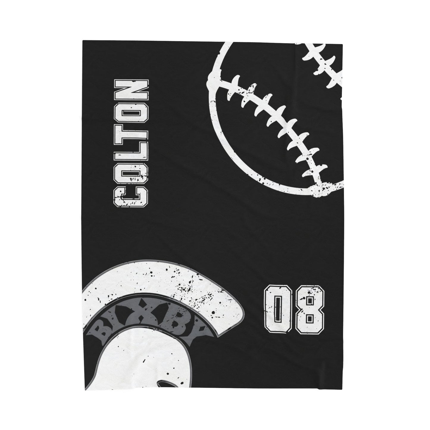Spartan Baseball Velveteen Plush Blanket - Customized
